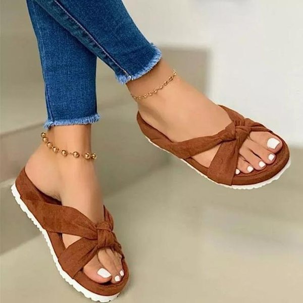 Sandalias De Verano Para Mujer, Sandalias Con Punta Abierta Para Mujer, Zapatos Sexis Para Caminar, Zapatillas Femeninas De Color SóLido, Zapatillas Ligeras Para Mujer 41 MarróN-image