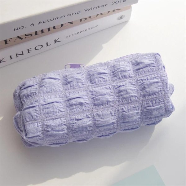 Kawaii Puffs Estuche Bolsa CosméTico NiñAs Estuche Para LáPices Caja Lindo PapeleríA Coreana Para Oficina Suministros Para La Vuelta Al Cole Estudiantes PúRpura-image