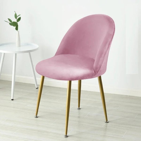 Funda De Silla Pato De Terciopelo SúPer Suave Sillas De Comedor Curvas Funda EláStica Para Asiento Para Cocina El Decor 1 Ud. 1Pc Chair Cover Gray-image