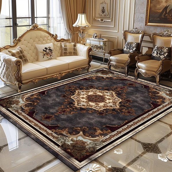 Perski Luksusowy Dywan Styl Europejski Salon Sypialnia DużY Dywan AntypośLizgowy Mata Pod Sofę Stoliki Do Herbaty Niestandardowy WystróJ Domu Dywan Do Salonu 80*160Cm-image
