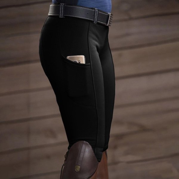 Pantalones Ecuestres Para Montar A Caballo Para Mujer, Pantalones Deportivos De Cintura Alta L-image