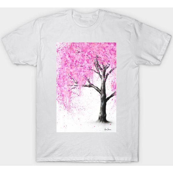 T Shirt Damski Secret Blossom Harajuku Print Kawaii Tshirt Letnia Koszulka Damska Z KróTkim RęKawem Top Tee 4XL BiałY-image