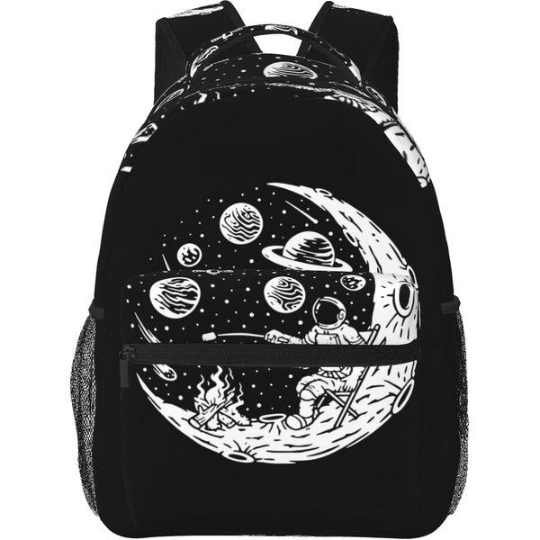 Zabawny Design Astronauta Nadruk Plecaki ChłOpcy Dziewczynki Tornister Uczniowie Torby Szkolne KreskóWkowy Plecak Torba Na Ramię DużA Pojemność One Size-image