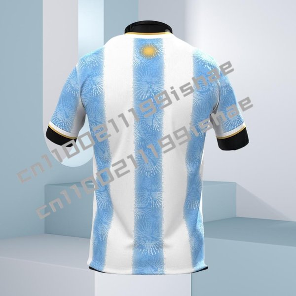 2026 Nueva Camiseta De Manga Corta De Verano Para Hombre De Argentina Estampado 3D Moda Personalizada Street Sports Cuello Redondo Camiseta De FúTbol 4XL Gray-image