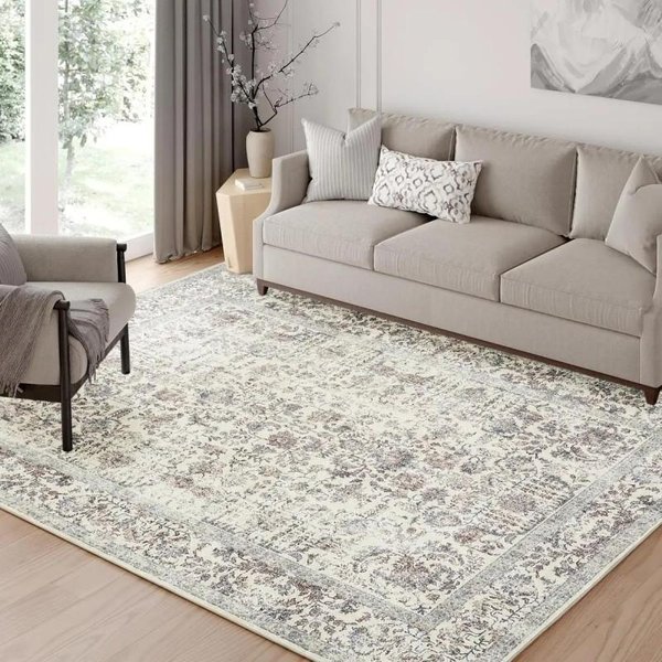 Vintage Zielony Kwiecisty Perski Dywan AntypośLizgowy MięKki Dywanik Do Salonu Sypialni WystróJ Domu 120X160CM-image