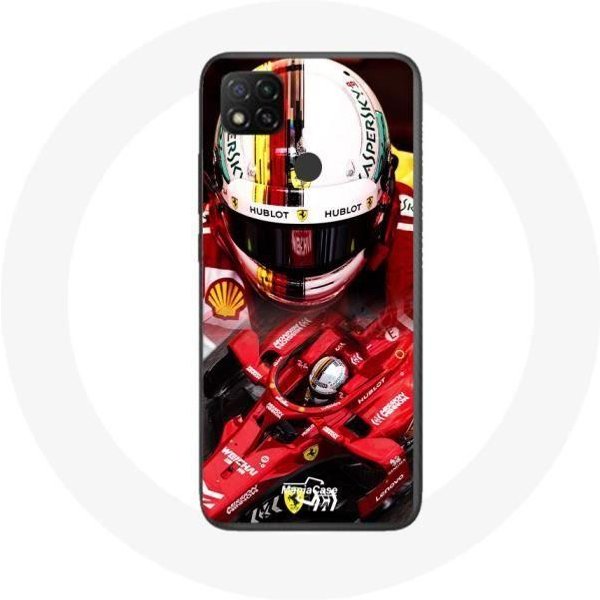 Funda - Xiaomi - Redmi 9C - FóRmula 1 Sebastian Vettel - Roja - RíGida Rojo-image