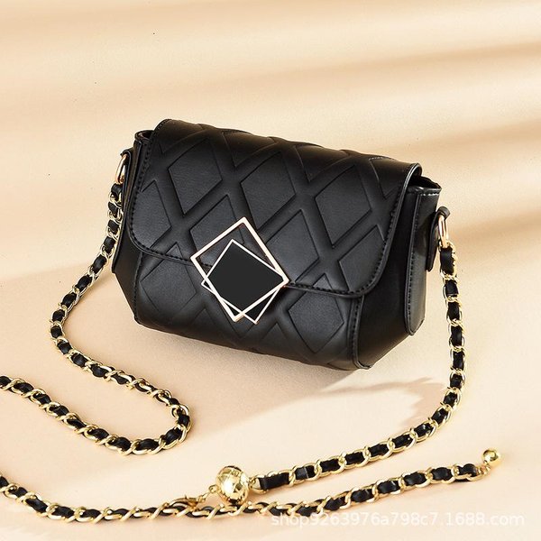 Bolso PequeñO Moda Mujer Cadena Portador NiñAs Todo Bolso Cruzado Cuadrado PequeñO . Black-image