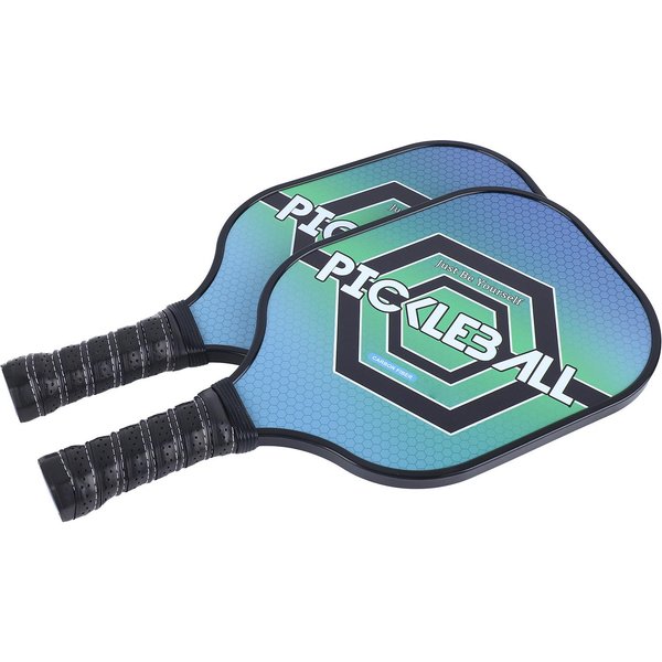 Juego De 2 Paletas De Pickle Ball De Carbono PE Duradero Y Agarre CóModo, Peso Ligero, Con 4-image