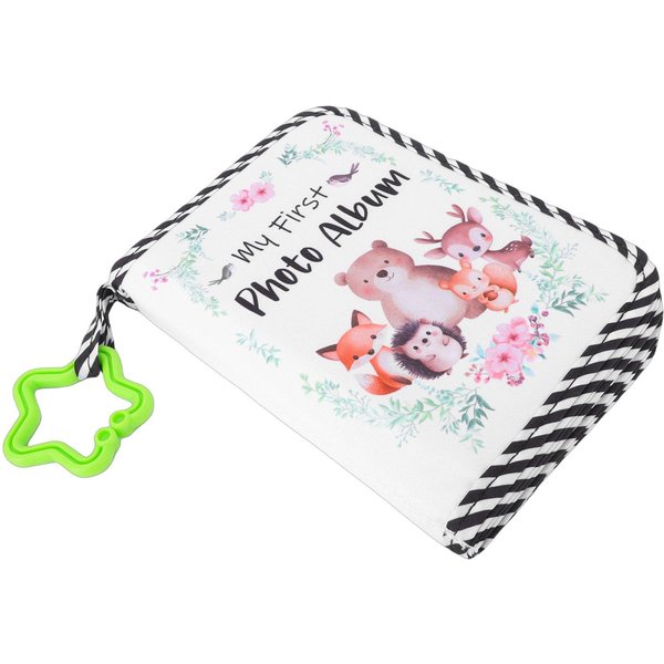 Mi Primer ÁLbum De Fotos Tela Suave Libro De Fotos Familiares Para Bebé Con Espejo Seguro Patrones Lindos Capacidad Para 17 Fotos-image