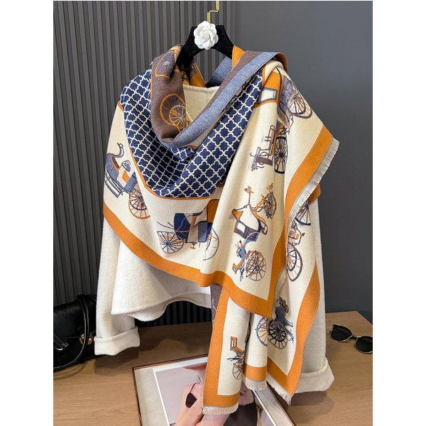 Poncho Echarpe Pashmina Bufanda De Cachemira Para Mujer Manta Gruesa CáLida De Invierno Chal Envolvente De Lujo Femenino Bufanda Beige-image