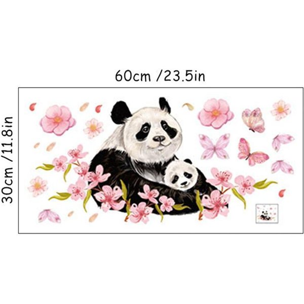 Uroczy MałY Panda Na GałęZi Drzewa ŚLiwkowego Naklejki ŚCienne 3D Winylowe Naklejki Dekoracje Domowe Do Salonu Sypialni ŁAzienki-image