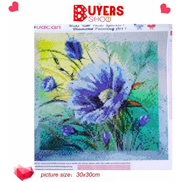 Pintura De Diamantes Flores 5D DIY Bordado De Diamantes Mosaico Imagen De Punto De Cruz 30X30Cm-image