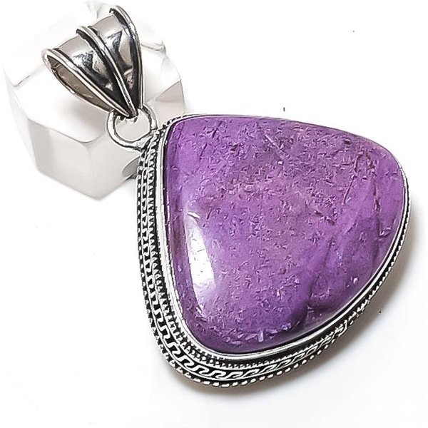 Piedra Preciosa Purpurita Plata De Ley 925 Colgante Para JoyeríA 1.97-image