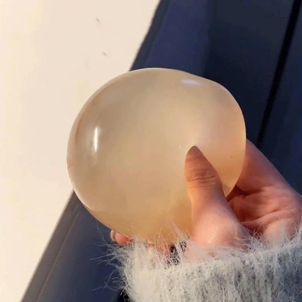 Maltozowa Przezroczysta OkrąGłA MięKka PiłEczka Do śCiskania OdprężAjąCa Sensoryczna Zabawka Nietoksyczna MięKka Squishy Dla Adhd Anty-Stresowa Ulga W LęKu BeżOwy-image