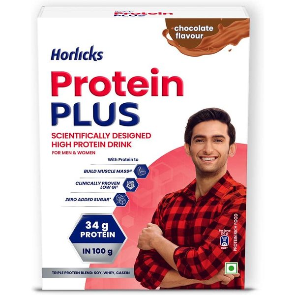 Horlicks Protein+ Sabor Chocolate Polvo 400G Bebida Nutricional Diaria Para Soporte Muscular Adultos-image