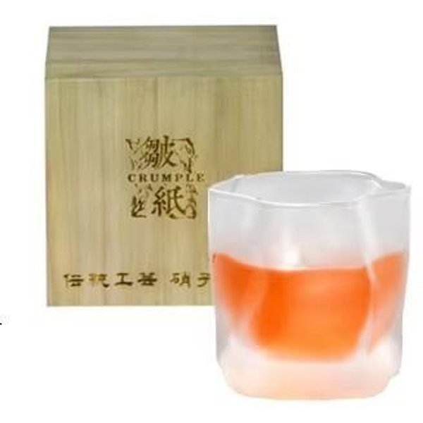 Vaso De Whisky JaponéS Edo DiseñAdor Papel Arrugado Forma Irregular Cristal Facetado Vaso De Roca Para Whisky Vaso De Whisky Obra De Arte Copa De Vino 260Ml-image