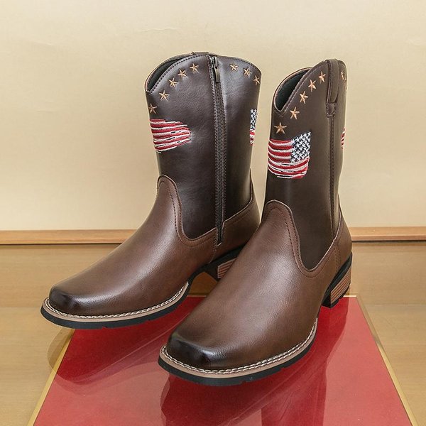 MęSkie Wysokie Buty Haftowane Retro RęCznie Robione Buty MęSkie Zachodnie Buty Kowbojskie Buty Z Ostrym Czubkiem RęCzne Szycie Outdoorowe Buty MęSkie 48-image