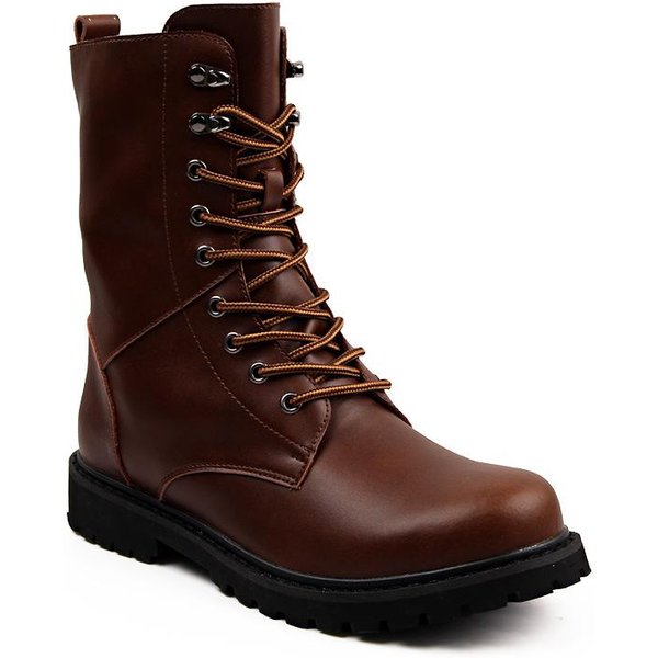 Botines De Moda Hombre Exterior Cuero Invierno Piel CáLido Botas Hombre Botas De Caza Para Hombre Zapatos Casual 43 Black-image