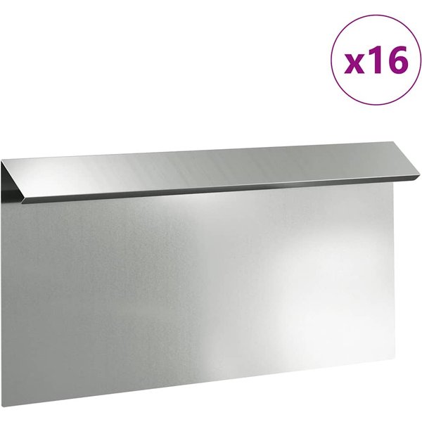 Valla Para Caracoles 16 Uds Plata 50 X 3,5 X 25 Cm Acero Galvanizado-image