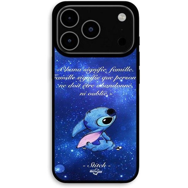 Funda Para Iphone 17 Pro Stitch Disney Stitch Lindo Ohana Significa Familia Maniacase Negro-image