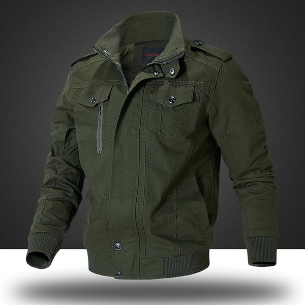 Chaqueta De Hombre Lavada De AlgodóN Puro Chaqueta Nueva Chaqueta Casual De Cuello Alto Para JóVenes Chaqueta De Hombre De Primavera Y OtoñO Xxxl Gray-image