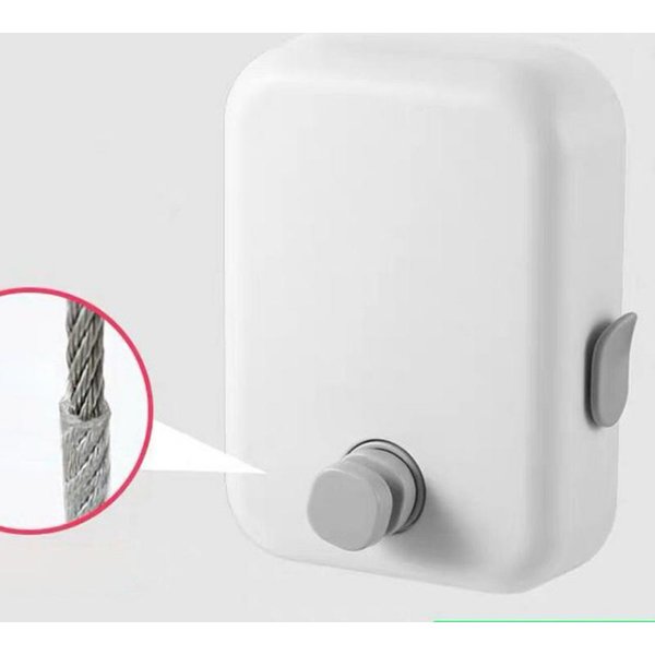 Tendedero Invisible Para Colgar Ropa, Artefacto De Cuerda Para Interiores, Sin Perforaciones, Para BañO, Estante RetráCtil Para Cuerda De Alambre Para BalcóN Blanco-image