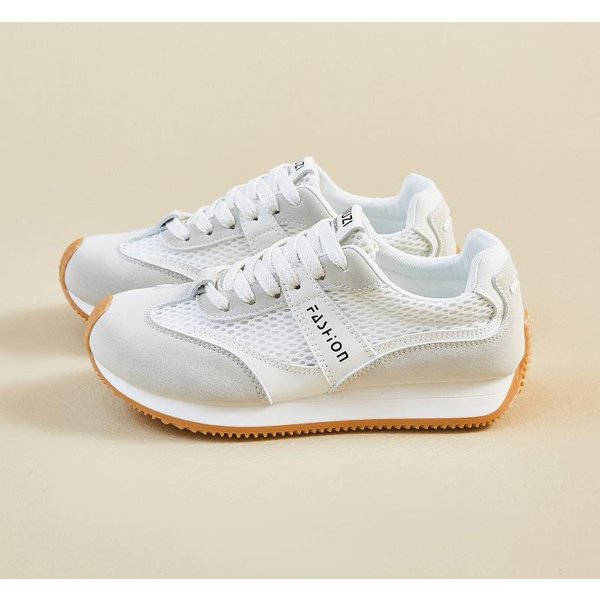Nuevos Zapatos Forrest Gump Para Mujer En Verano Zapatos Deportivos Y Casuales Para Estudiantes Malla Transpirable Y Aumentadores De Altura 40 White-image