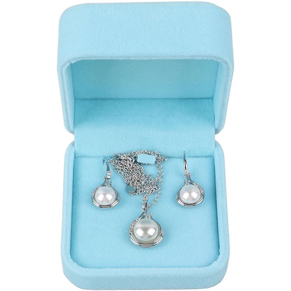 Conjunto De JoyeríA Artificial De Perlas Para Mujer Con Estuche Collar Con Colgante De Perla Falsa Pendientes Largos Moda-image