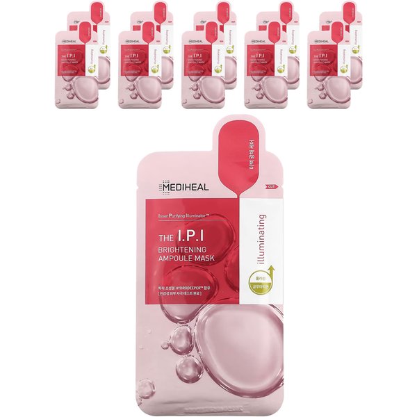 Mediheal, Ipi, Mascarilla Facial Iluminadora Con Ampollas, 10 LáMinas, 25 Ml (0,84 Onzas LíQuidas) Cada White-image