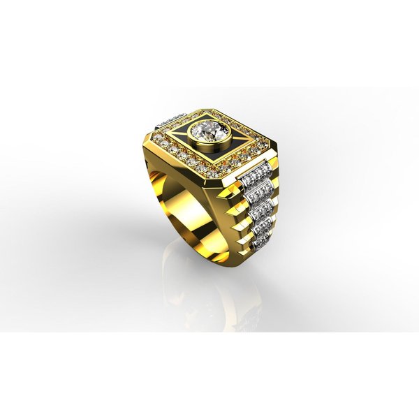 Anillos De Zirconia Chapados En Oro Para Hombres Europeos Y Americanos JoyeríA De Moda Popular Anillo Completo De Pegamento De Diamantes Size 13 White-image