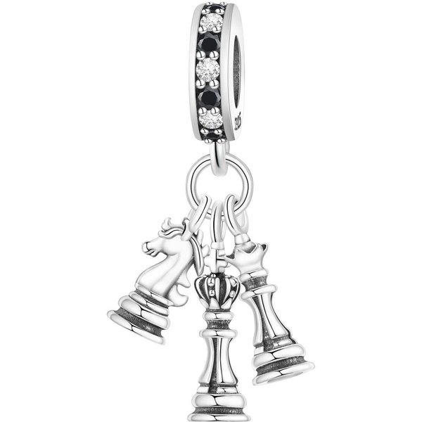 Metal De Cobre Colgante De Ajedrez Componente De Cuenta Pulsera JoyeríA Fina De Alta Calidad Componentes De Cuenta Charm Compatibles Con Pulsera DiseñAdo Para White-image