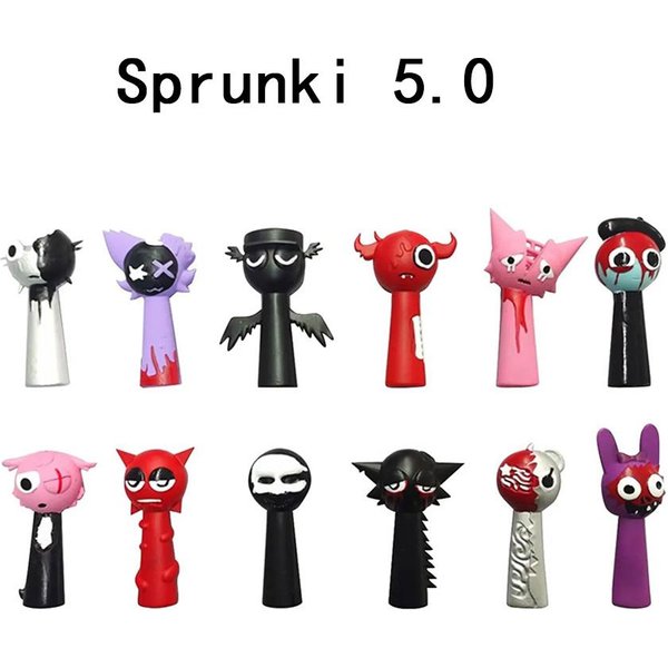 GorąCy Nowy 6 StylóW 12 Szt./Zestaw Mini Sprunki Figurka Akcji Zabawka KreskóWka Film Sprunki Wenda Model Lalka Figurki Dzieci Wysoka Jakość Prezent-image
