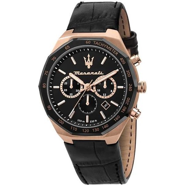 Reloj De Hombre Maserati Stile CronóGrafo Esfera Negra Mate Cuarzo R8871642001 100M Negro-image