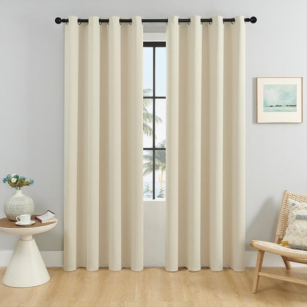1 Szt. ZasłOny ZaciemniająCe Z Przelotką, Nowoczesna ZasłOna Do Sypialni, Salonu, Dwustronna GłAdka Tkanina W Jednolitym Kolorze 106X213CM 1Pc&Grommet Top-image