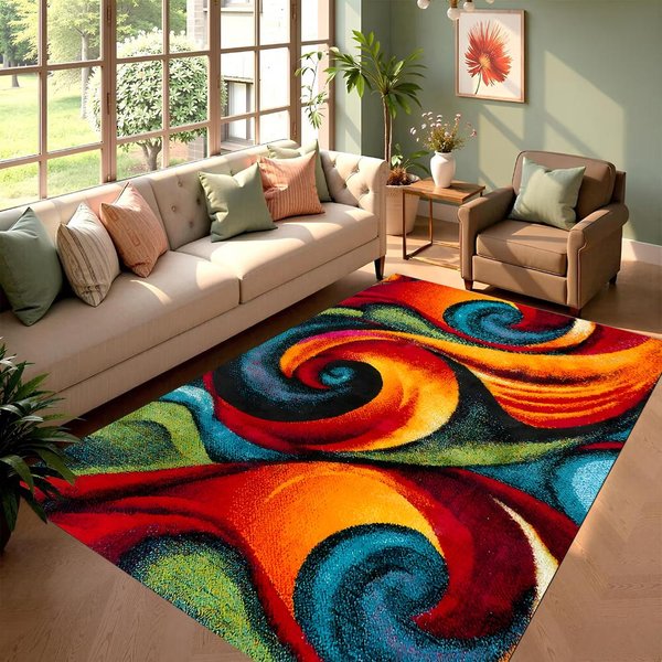 Nowoczesny Geometryczny Dywan SześCiokąTny Abstrakcyjny WzóR Falisty Dywanik Obszarowy MięKka Mata PodłOgowa Do Salonu Sypialni Dekoracja Domu 120X160Cm-image