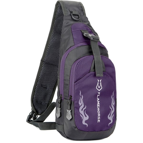 MęSki Plecak Z Paskiem Na Klatkę Piersiową Crossbody Torba Na Ramię Travel Sports Gym Daypack Fioletowy-image