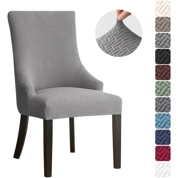 1 Pieza Funda Para Silla De Comedor Jacquard Spandex Respaldo Alto Silla Inclinada Fundas EláSticas Para Sillones Para Hotel Cocina Boda-image