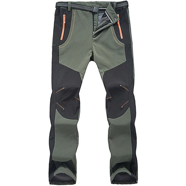 MęSkie Polarowe Spodnie Turystyczne Zimowe CiepłE Wodoodporne Wiatroszczelne Przeciwdeszczowe SzybkoschnąCe Spodnie Trekkingowe Kempingowe Outdoor Soft Shell Grube Spodnie Narciarskie XXS Gray-image
