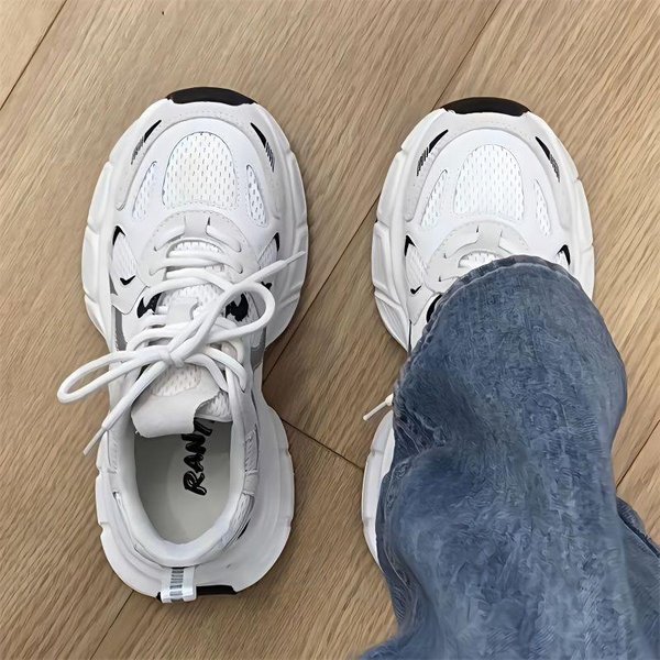 Zapatillas Dad Para Mujer Nuevas De Primavera Y Verano Tendencia Transpirables De Malla Estudiante Deportivas VersáTiles Casual Blancas 40 Gris-image