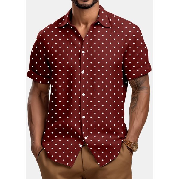 Camisa Hawaiana Para Hombres, Camisas De Bolos Vintage Con Botones, Camisa De Playa De Verano De Manga Corta XXL Vino-image