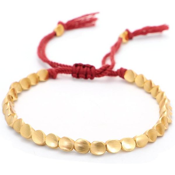 Pulsera De Cobre Tibetano Hecha A Mano Pulsera De Cuerda De AlgodóN Trenzada Budista Suerte Amuleto De Buena Suerte ÉXito Mujeres Hombres Vintage Beige-image