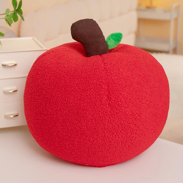 Frutas Blandas Manzana Roja Peluche Juguete TamañO Grande Verduras Almohada Rellena MuñEca Manzana Suave Almohada Abrazable NiñAs NiñOs Navidad CumpleañOs 38CM-image