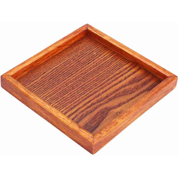Bandeja Plato Cuadrado PequeñO PortáTil Forma Cuadrada Madera Maciza Té Café Bocadillo Comida Comedor Servir 18X18X2-image