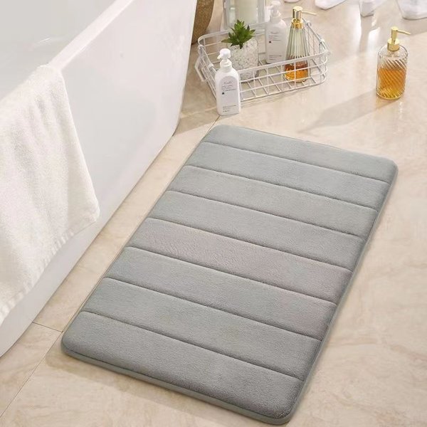 Super ChłOnna Mata łAzienkowa Na PodłOgę AntypośLizgowa Mata łAzienkowa MięKka Mata łAzienkowa Mata WejśCiowa Mata PodłOgowa Dywan Do Sypialni Dywan Do Kuchni 40Cm X 60Cm Szary-image