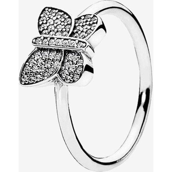 Anillo De Plata De Ley 925 Anillo De Mariposa Brillante Con Anillo De Cristal Para Mujeres Fiesta De Boda Regalo JoyeríA De Moda 7 Gray-image