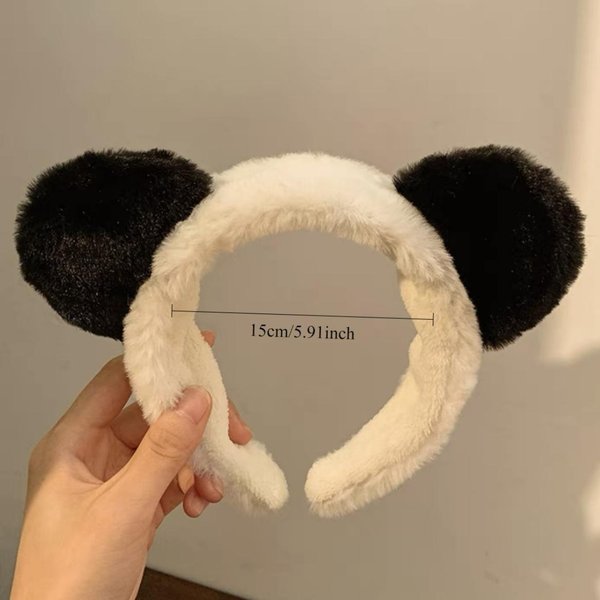 Urocza ŻAba Panda Pluszowa Opaska Do WłOsóW Imprezowa ObręCz Do WłOsóW Opaska Do Mycia Twarzy KreskóWkowa Nakrycie GłOwy Akcesoria Do WłOsóW Dla Kobiet Beige-image