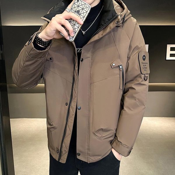 Chaqueta De PlumóN Con Capucha De Invierno Para Hombre, Chaqueta Deportiva Informal Y CáLida Para Invierno Xxxxl Gray-image