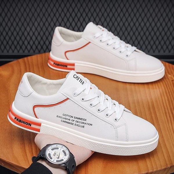 Zapatillas Deportivas Casuales Para Hombre Zapatos Deportivos Ligeros De Cuero PU Transpirables Zapatos Planos Blancos Para Hombre Tenis 39-image