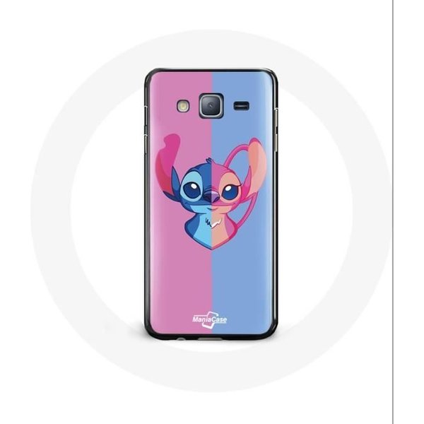 Funda Para Samsung Galaxy J3 Stitch Y Angel Azul Rosa-image