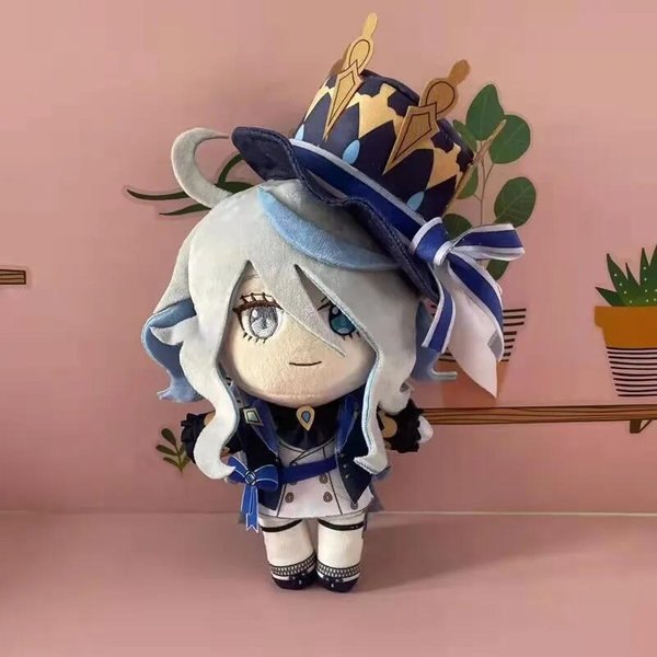 Lalka Cosplay Furina MięKka Poduszka Kostium Focalors KreskóWka 20Cm Zabawki Prezent Urodzinowy ŚWiąTeczny Urocza 20Cm Gray-image